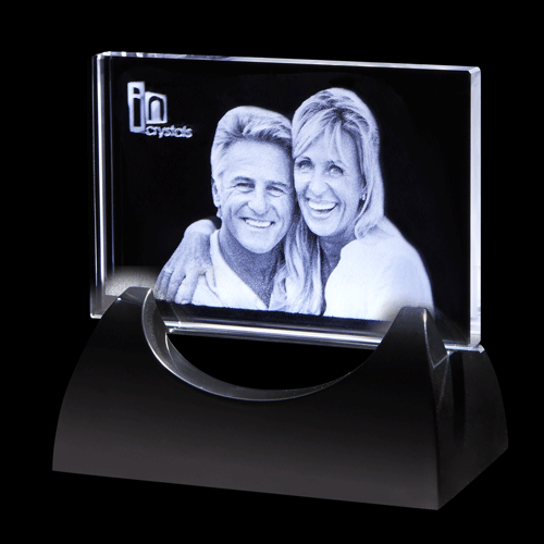 Laser Photo with LED stand-Incrystals