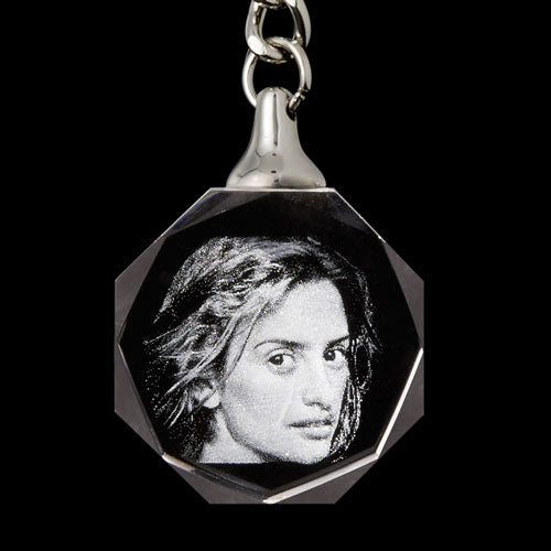 Round Photo Crystal Keyring