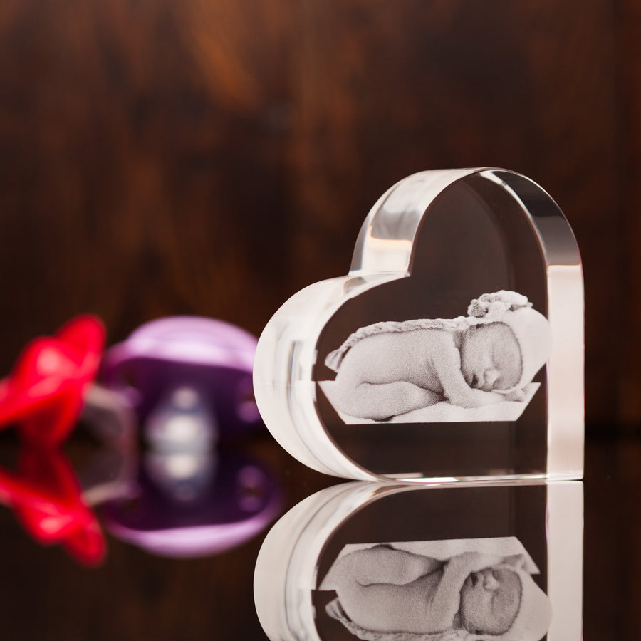 Personalised Baby Photo Heart Crystal-Incrystals