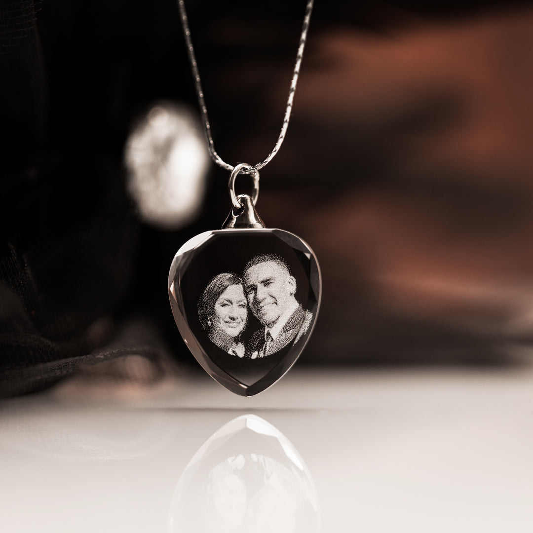 Photo Crystal Heart Pendant With Chain-Incrystals