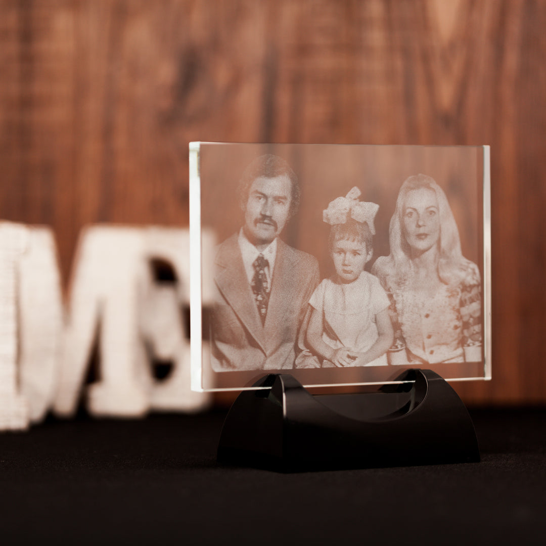 Engraved Baby Photo Frame with LED Stand-Incrystals