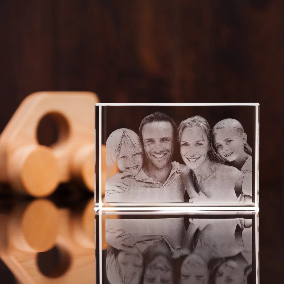 Family 3D Photo Crystal-Incrystals