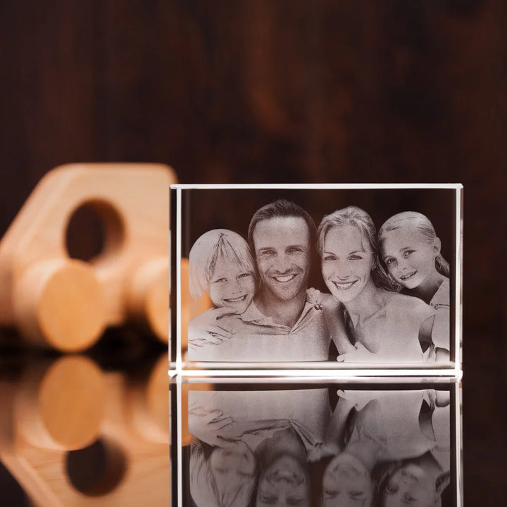 Family 3D Photo Crystal-Incrystals