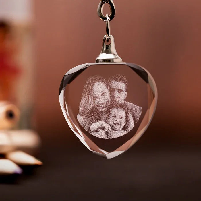 Heart Photo Crystal Keyring-Incrystals