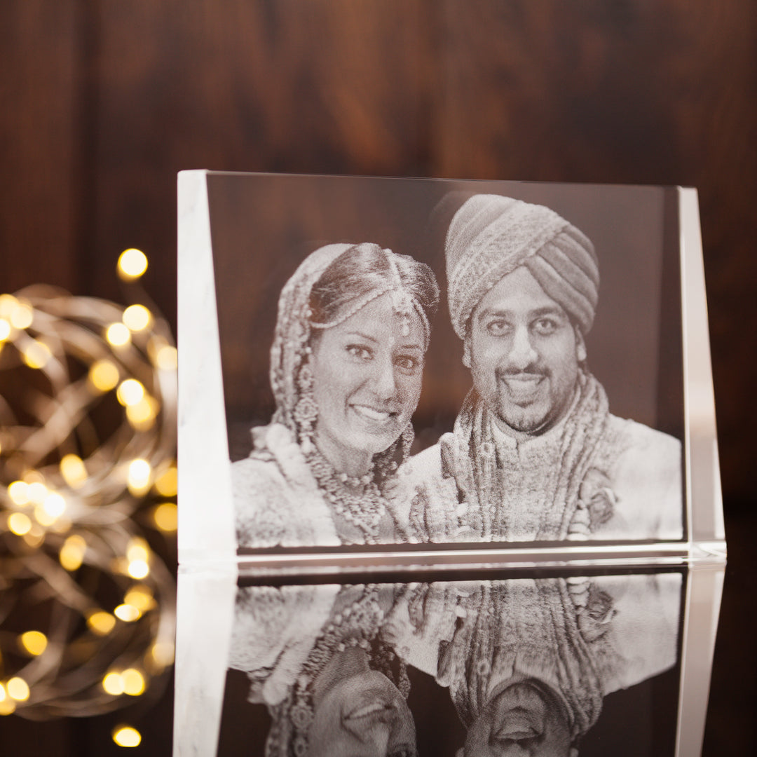 Laser Photo Frame Personalised Wedding Gift-Incrystals