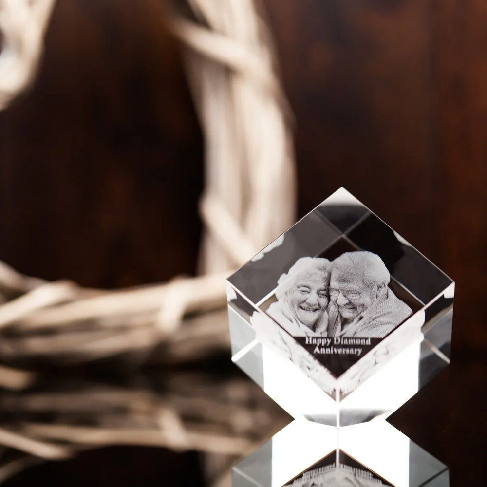 Diamond Shaped Photo in a Crystal-Incrystals