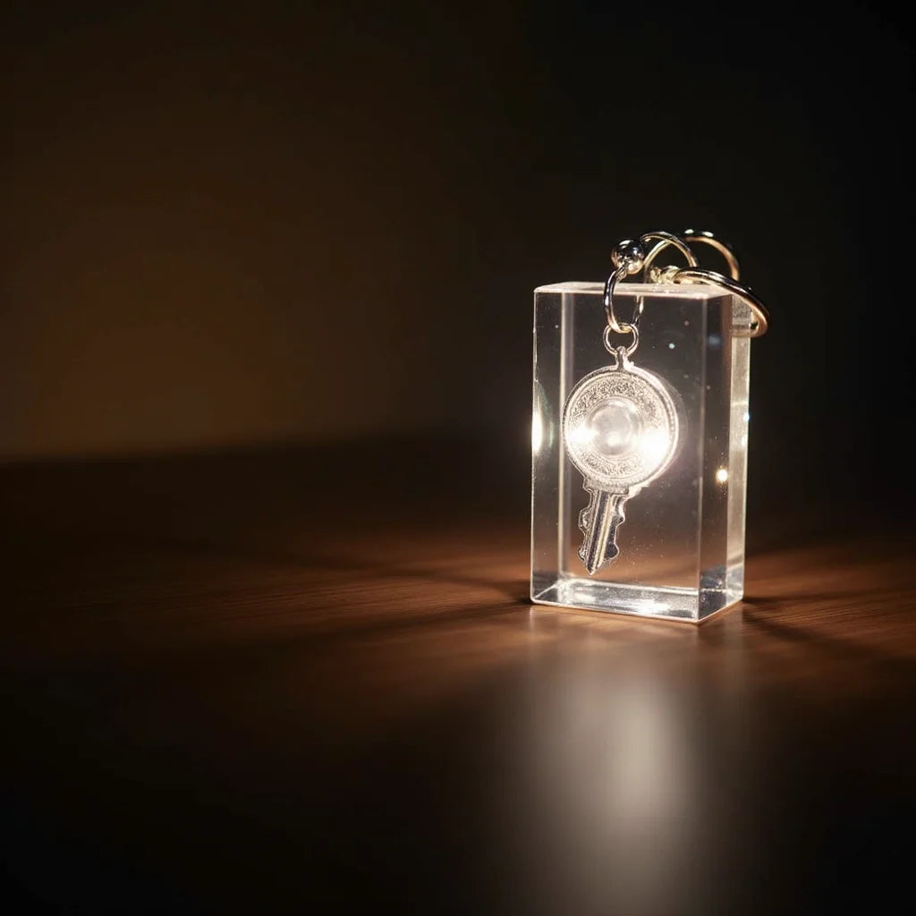 Photo Crystal Keyring With Light - Illuminate Your Memories with a Photo Crystal Keyring Light