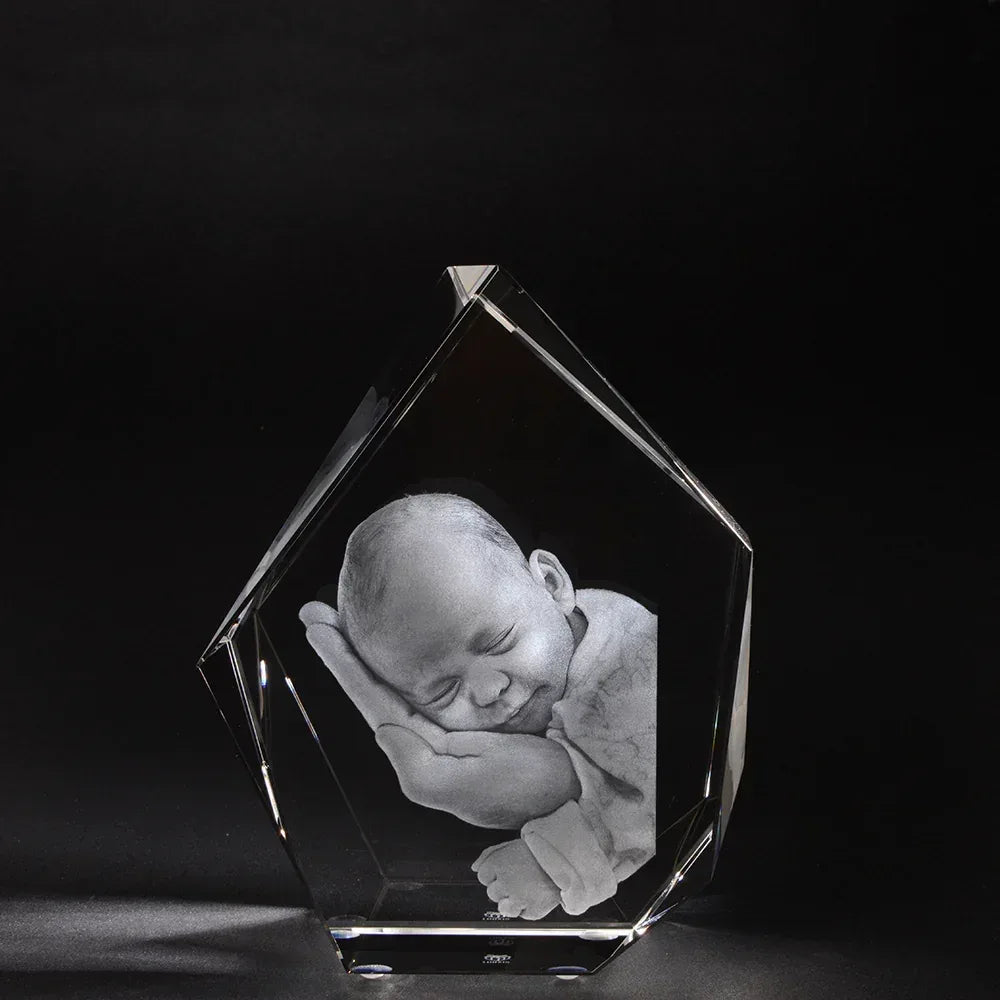 Iceberg style baby 3D photo crystal - Incrystals