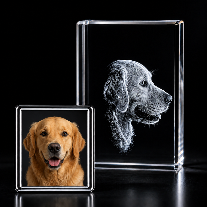 3D Pet photo crystal rectangle