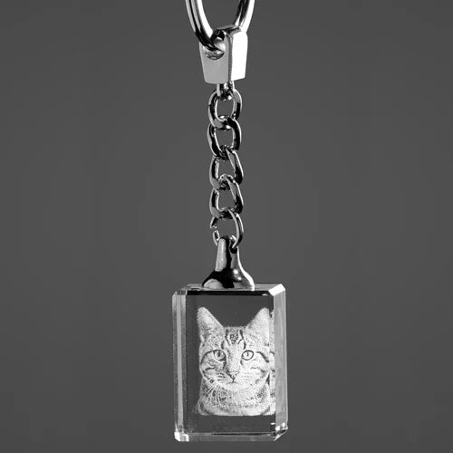 3D Laser Engrved Pet Photo Keyring-Incrystals