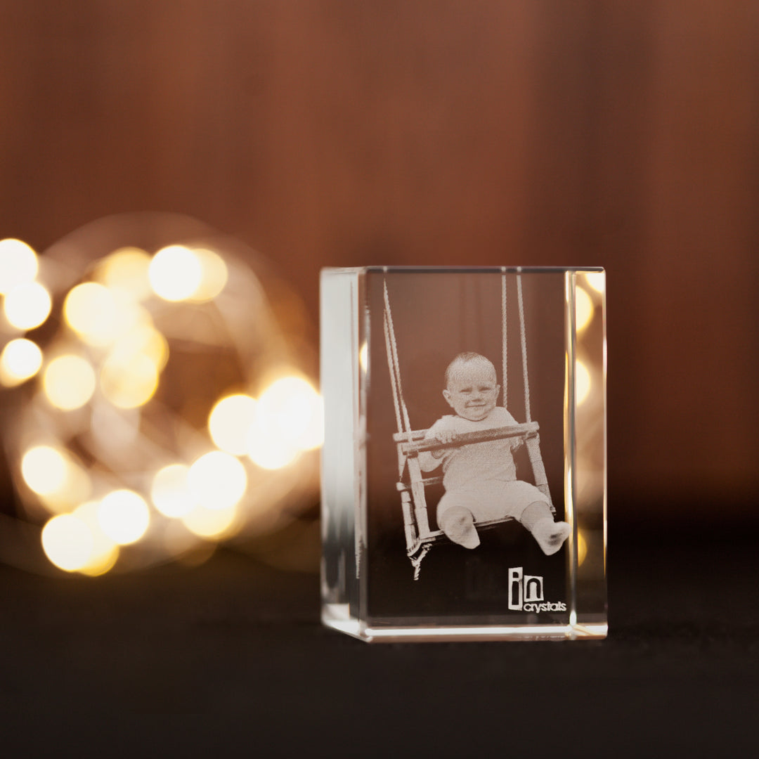 Crystal Cube Personalised Baby Photo Gift