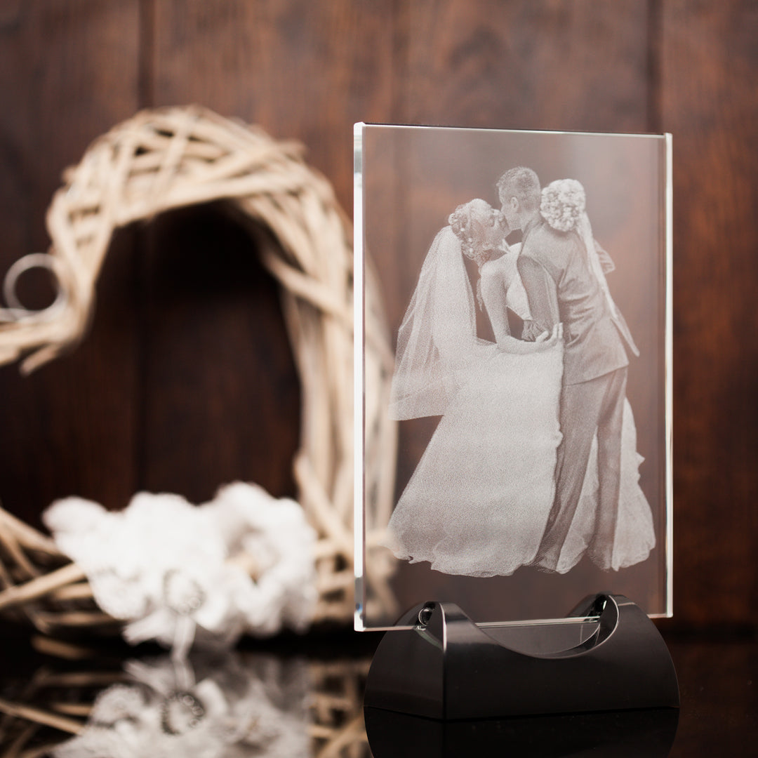 Photo Crystal Frame Wedding Gift with LED Stand