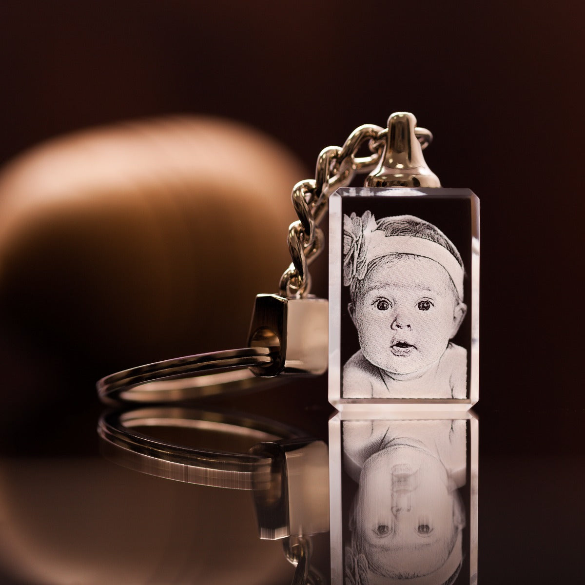 Laser etched sales glass keychain