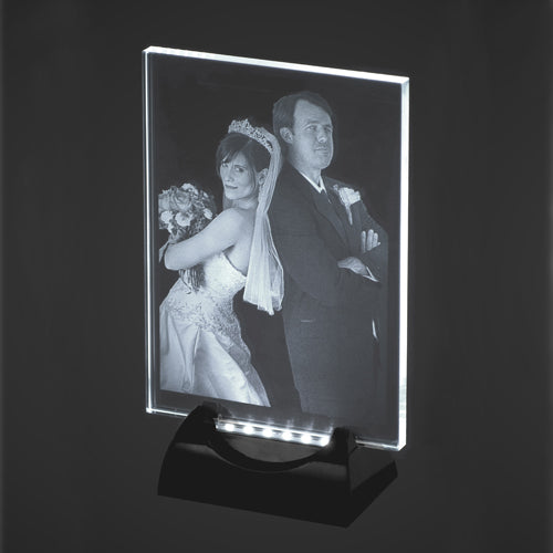 Large Photo Crystal Frame with LED Stand