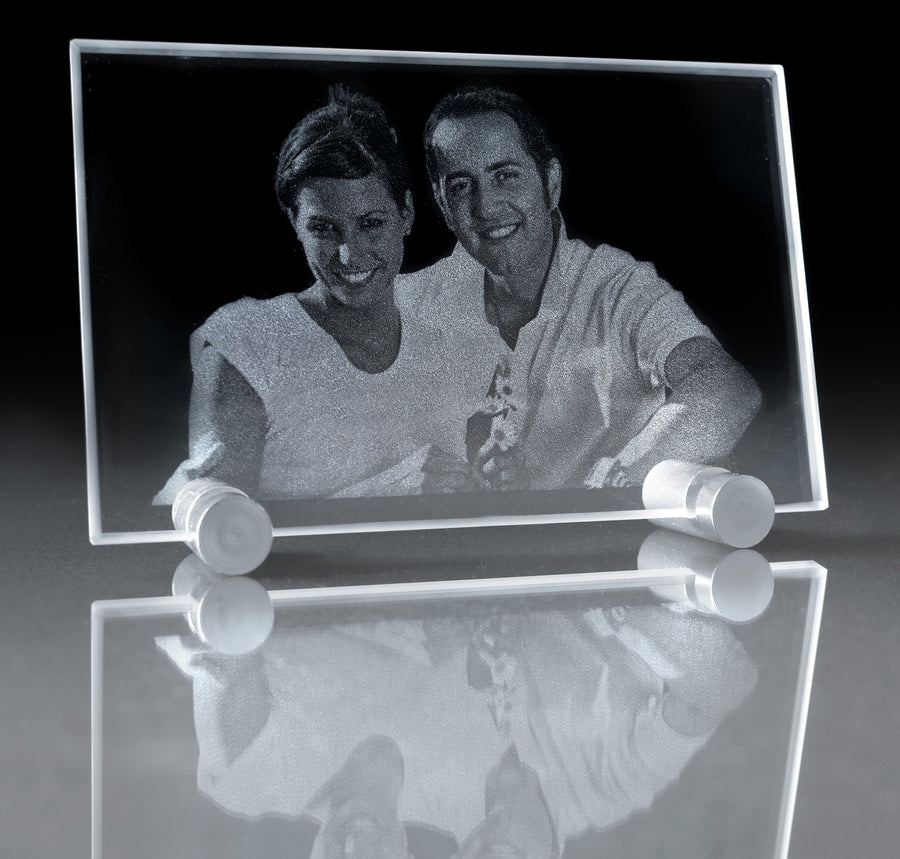 Large Crystal Photo frame with LED Base- Slimline