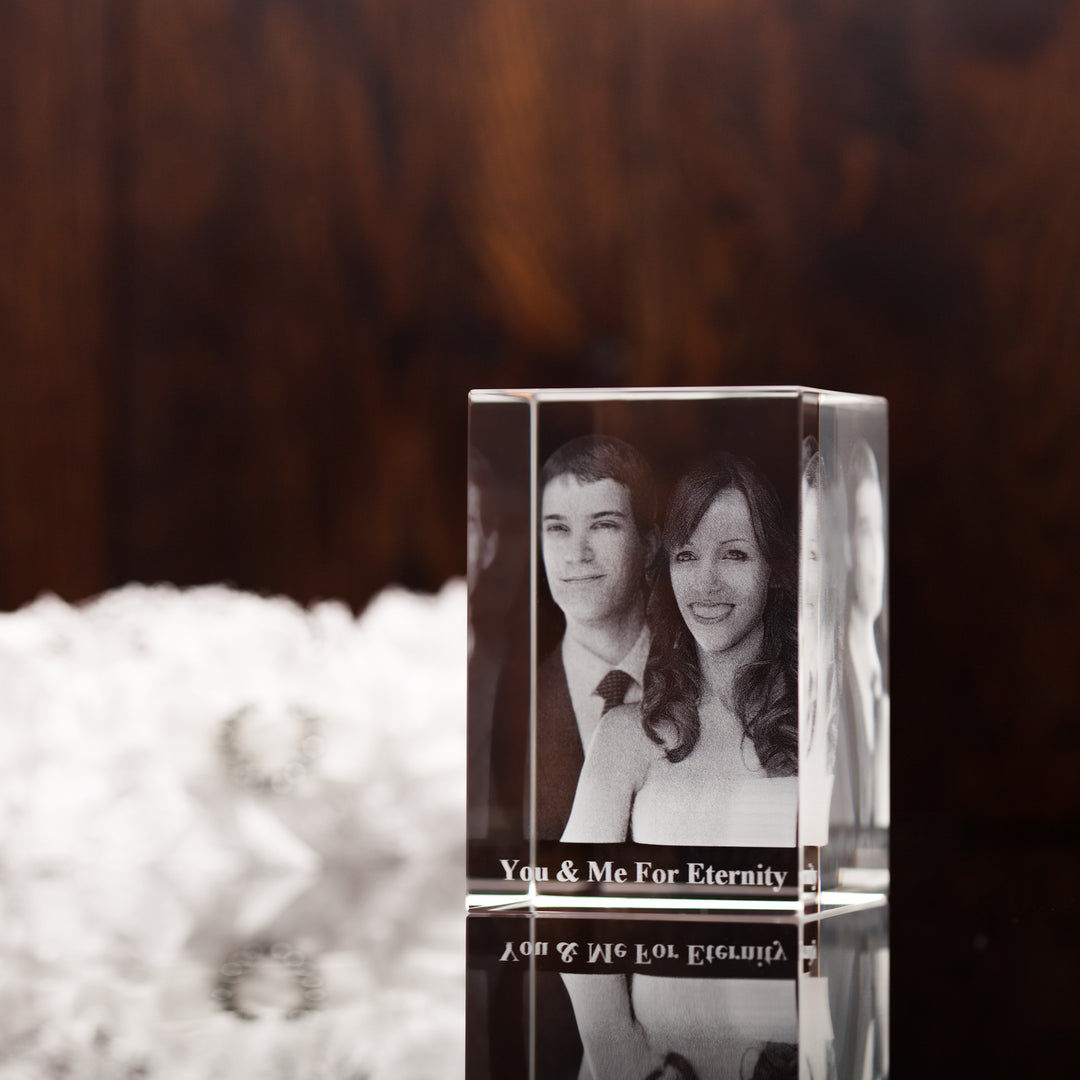 3D Engraved Photo Crystal Wedding Gift